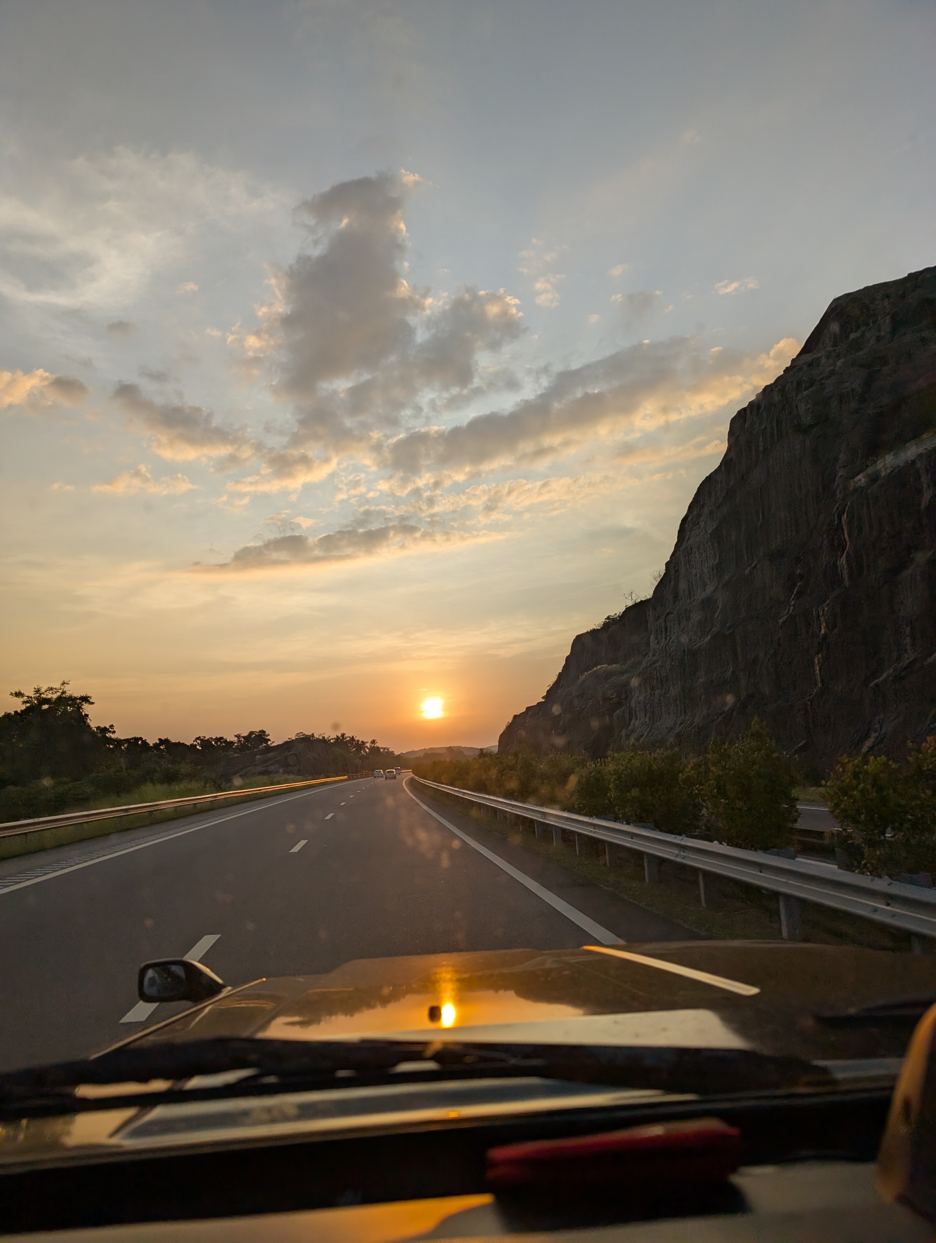 Golden hour scenery view